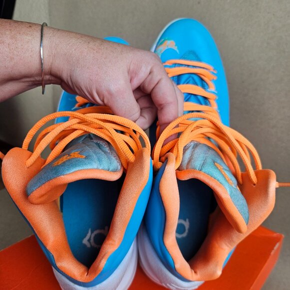 Nike KD 5 Easter Men's 11 Orange and Blue One Owner with original box - Picture 8 of 9